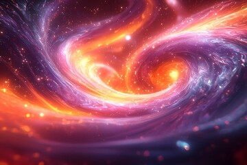 Obraz premium Vibrant cosmic swirls of light and color in a mystical galaxy