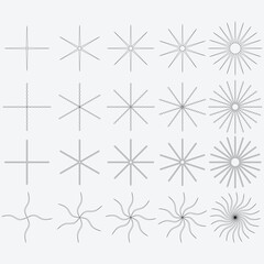 graphic vector of fireworks various sparks with line art style on white background