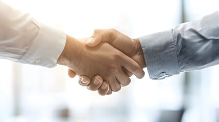 Entrepreneur shaking hands with a new client in an office environment