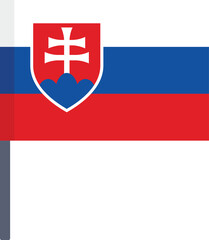 Fototapeta premium Illustration of the slovakian flag with its characteristic white cross on a red and blue background