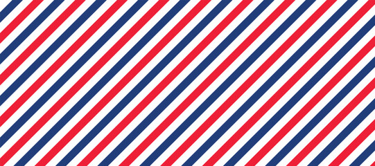 Barber shop pattern background. Red and blue diagonal lines vector