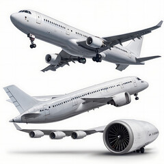 Obraz premium Passenger aircraft isolated on white background with clipping path 