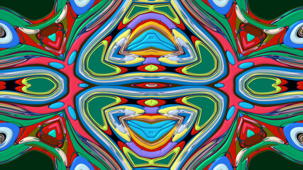 Colorful symmetrical abstract kaleidoscope background pattern for summer 