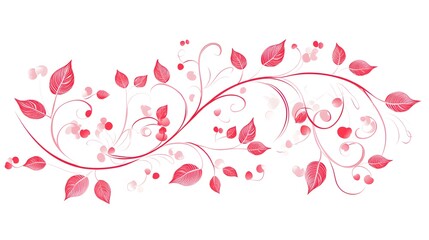 Vector floral design, a vector graphic of red and pink swirls with flowers on a white background