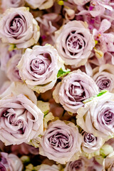 Fototapeta premium Beautiful flowers decorations, flower background, backdrop wedding decoration, rose pattern, colorful background, bunch of flowers