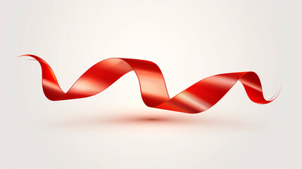 Shiny Red Ribbon Curving Elegant Design