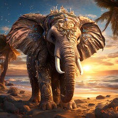 Fototapeta premium elegant wildlife animal with beautiful background