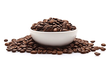 Fototapeta premium Freshly Roasted Coffee Beans in a White Bowl