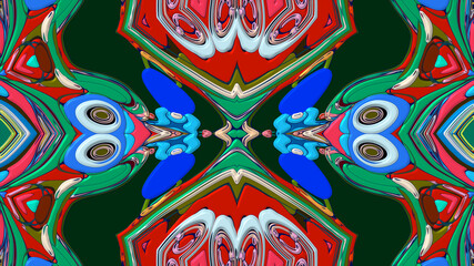 Colorful symmetrical abstract kaleidoscope background pattern for summer 