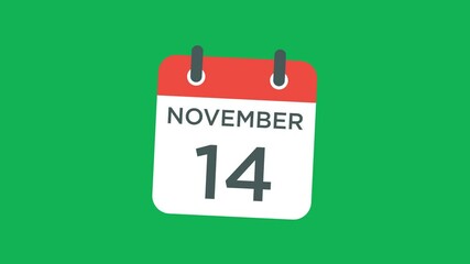calendar - November 14 icon illustration isolated vector sign symbol