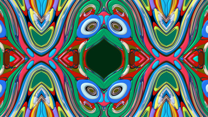 Colorful symmetrical abstract kaleidoscope background pattern for summer 