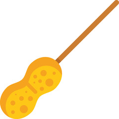 Cartoon icon depicting a peanut on a stick, representing a popular street food choice in asian cuisine