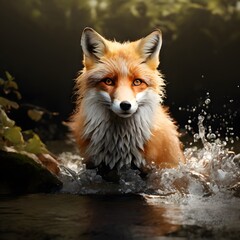 Fototapeta premium elegant wildlife animal with beautiful background