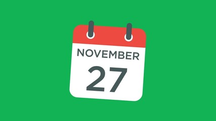 calendar - November 27 icon illustration isolated vector sign symbol