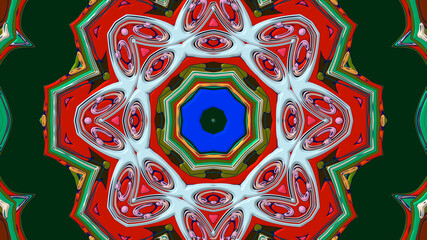 Colorful symmetrical abstract kaleidoscope background pattern for summer 