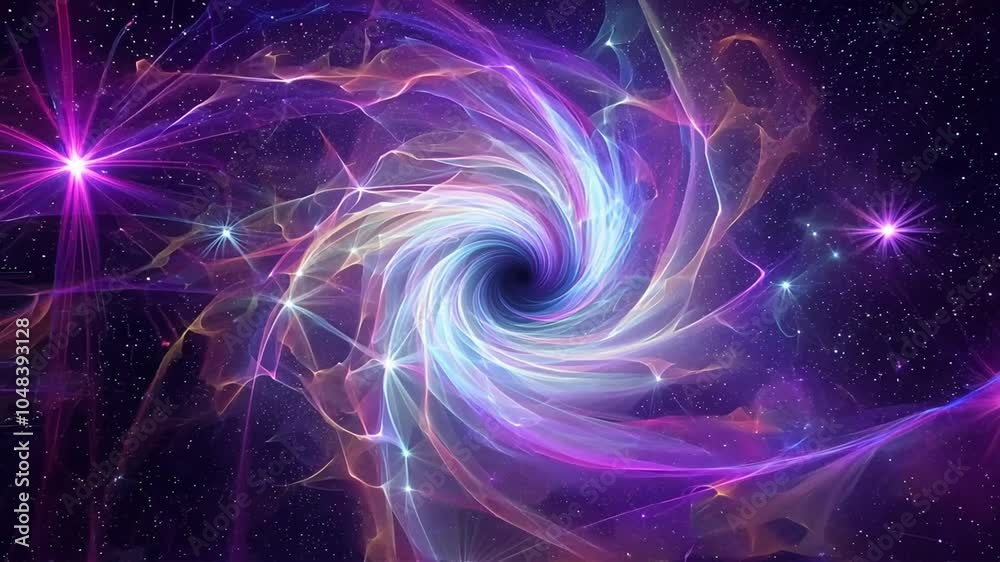Wall mural video background animation stars 4k colorful seamless nebula overlay looping fractal virtual space u