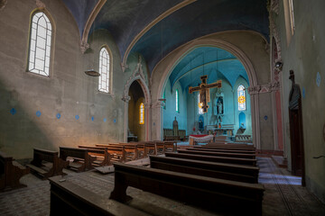 Forgotten Building in Northern Italy The Old Abandoned Seminary with a Blue Chapel