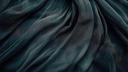 Fototapeta premium Elegant teal fabric draped in soft folds