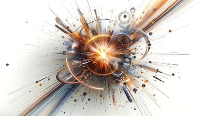 A futuristic abstract image with curved lines and light effects. Ideal for tech and design themes