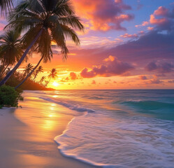 sunset on the beach