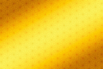 麻の葉模様焼き込み金屏風の様な背景(イエローゴールド)斜めグラデーション
