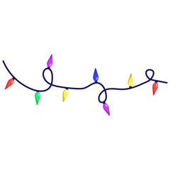 Christmas Light Decoration Isolated on White Background. Vector Illustration with Colorful Design.