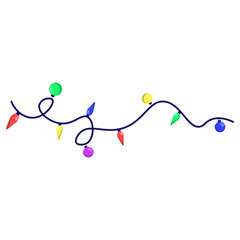 Christmas Light Decoration Isolated on White Background. Vector Illustration with Colorful Design.