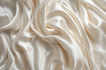 Fototapeta premium Luxurious Satin Fabric Background with Elegant Folds and Soft Silk Texture for Wedding, Fashion, and Interior Design Projects