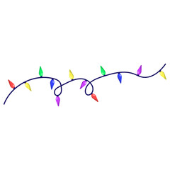 Christmas Light Decoration Isolated on White Background. Vector Illustration with Colorful Design.