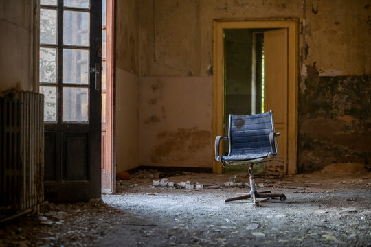 Forgotten Building in Northern Italy The Old Abandoned Seminary with a Blue Chapel