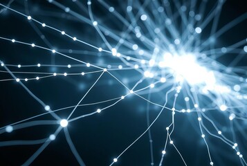 Obraz premium Light Web Pattern Interconnected network of light strands creati