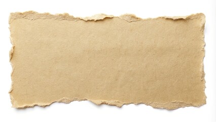 Torn beige paper with shadow on aerial view background