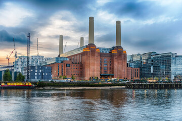 Obraz premium Battersea Power Station, iconic building and landmark in London, UK