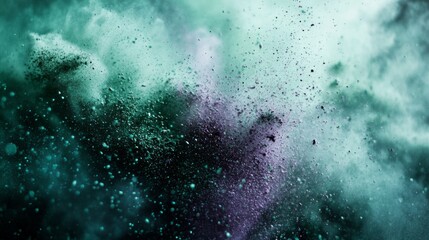 Obraz premium A stunning display of colored powder bursts forth, featuring intense shades of magenta, turquoise, and gold swirling together.