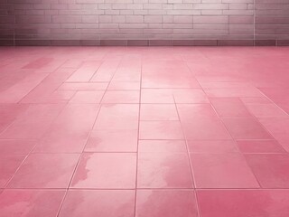 Fototapeta premium Pink brick wall and floor
