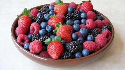 Obraz premium Fresh Mixed Berries in Bowl