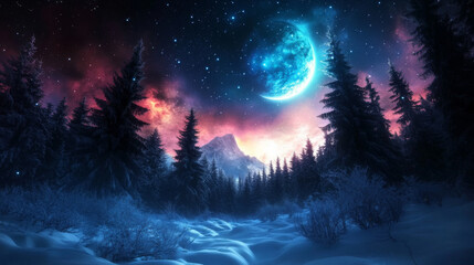 Fototapeta premium Mystical nightscape