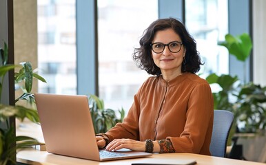 Fototapeta premium Successful Female Entrepreneur Leadership Style, Fashion, Startup Journey, and Inspirational Success Story of a Confident, Resilient, and Powerful Businesswoman Building a Strong Personal Brand