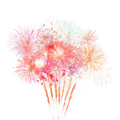 Obraz premium PNG Vibrant fireworks display at night