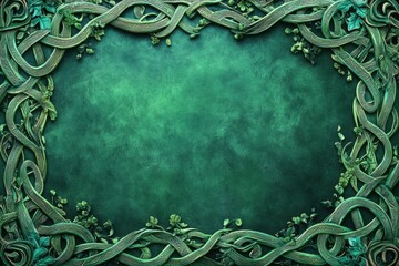 celtic knot border, add a touch of tradition to your designs with a saint patricks day digital background featuring intricately woven celtic knots in shades of green
