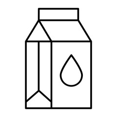 Milk Carton Vector Line Icon Design