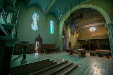 Forgotten Building in Northern Italy The Old Abandoned Seminary with a Blue Chapel