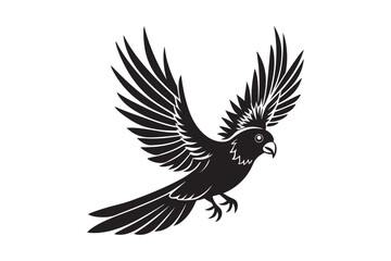 Obraz premium Cockatiel silhouette vector illustration, Cockatiel silhouette 