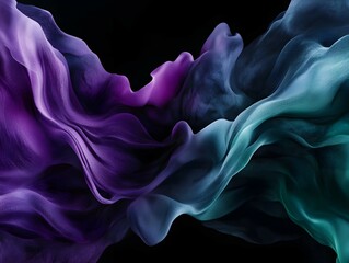Abstract purple and blue fabric flowing.