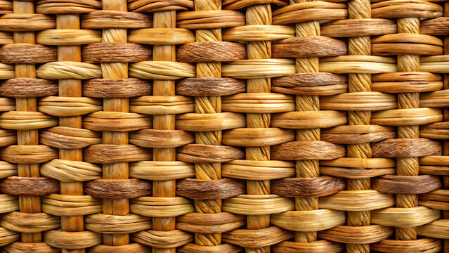 Woven basket texture with natural fibers