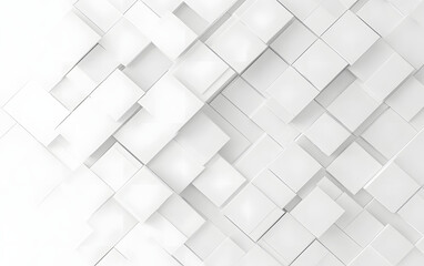 Fototapeta premium Geometric abstract white background from squares, 3d rendering.