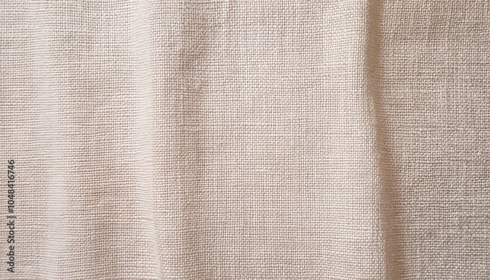 Poster Close-Up of Textured Beige Linen Fabric Background with Subtle Horizontal and Vertical Weaving Patterns. Ideal for Design Mockups, Textile Studies, and Minimalistic Background Concepts
