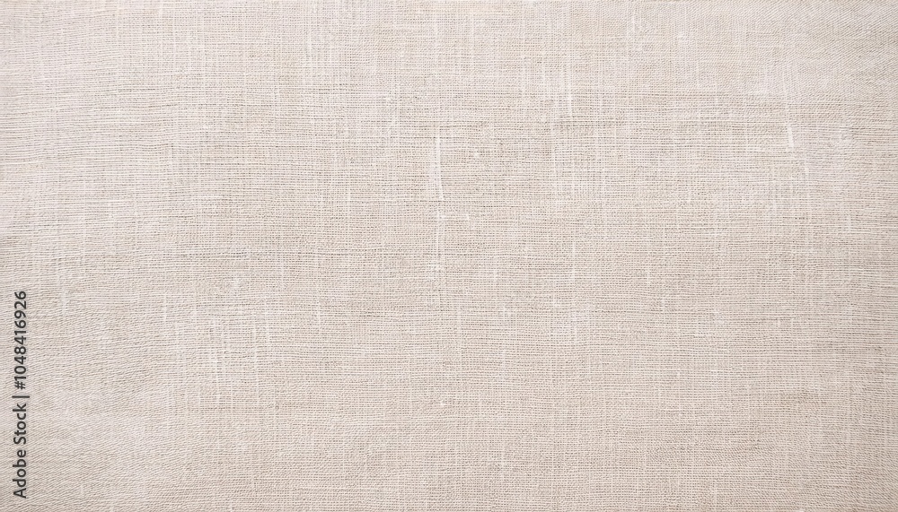 Poster Close-Up of Textured Beige Linen Fabric Background with Subtle Horizontal and Vertical Weaving Patterns. Ideal for Design Mockups, Textile Studies, and Minimalistic Background Concepts