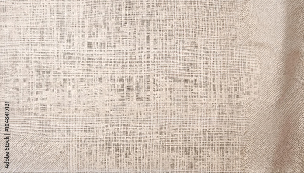 Poster Close-Up of Textured Beige Linen Fabric Background with Subtle Horizontal and Vertical Weaving Patterns. Ideal for Design Mockups, Textile Studies, and Minimalistic Background Concepts
