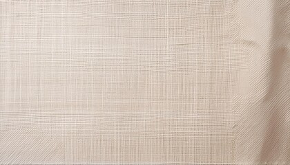 Fototapeta premium Close-Up of Textured Beige Linen Fabric Background with Subtle Horizontal and Vertical Weaving Patterns. Ideal for Design Mockups, Textile Studies, and Minimalistic Background Concepts